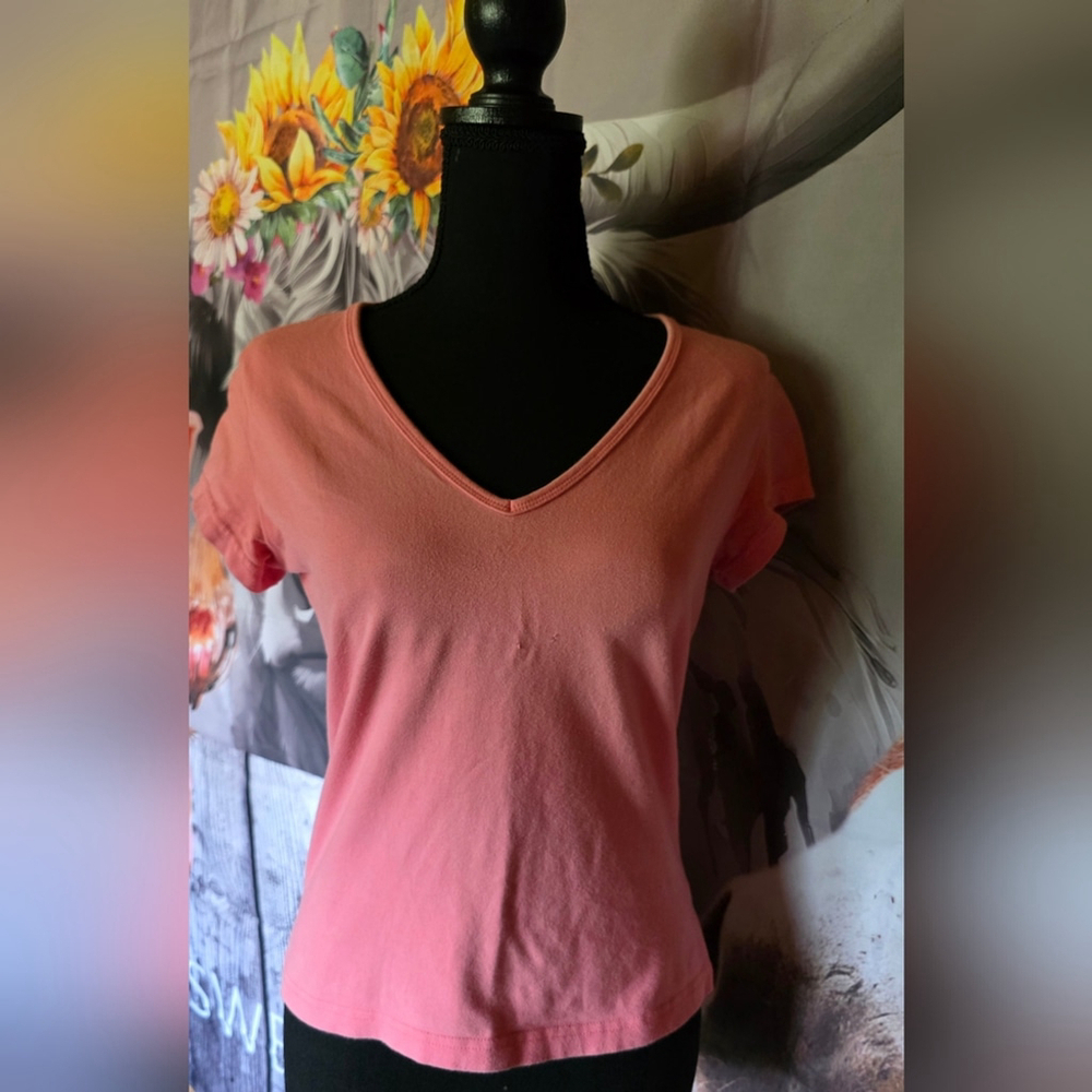 Vintage Express Pink Fitted Short Sleeve Tee Y2K